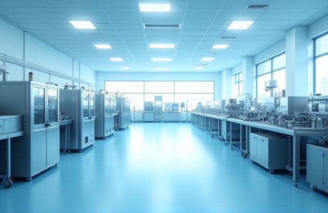 An overview image of the modern Laboratori Bellezza Italia manufacturing facility.